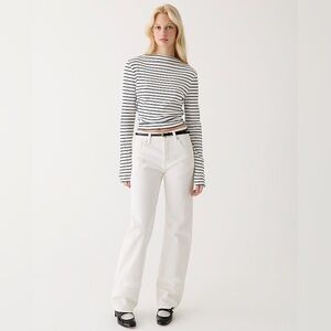 J. Crew Vintage rib split-neck T-shirt with buttons in stripe small